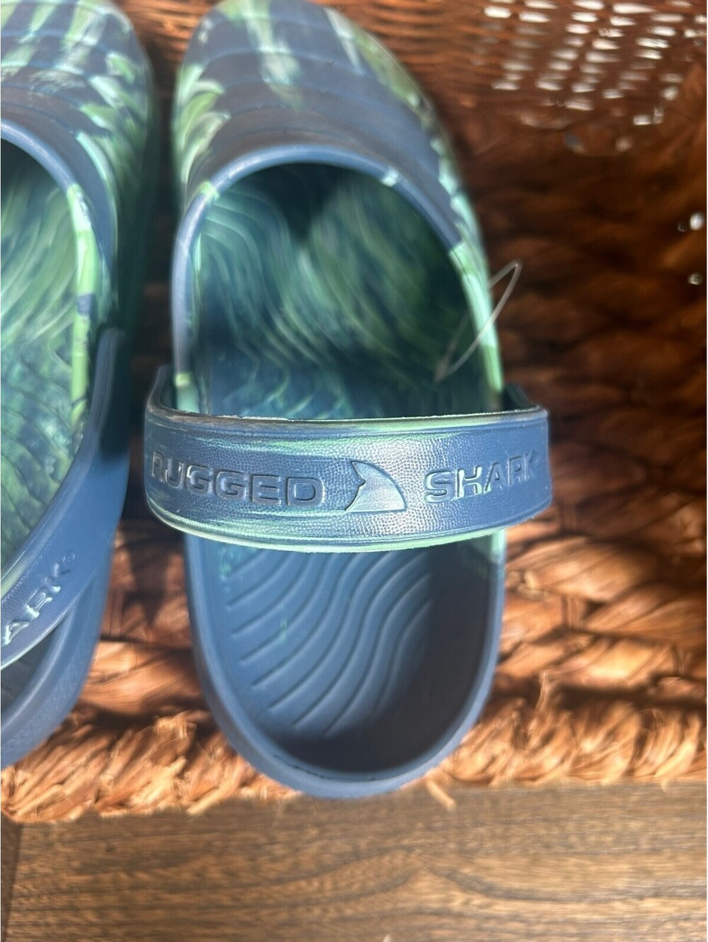 Blue green marbled clogs - Picture 2 of 6